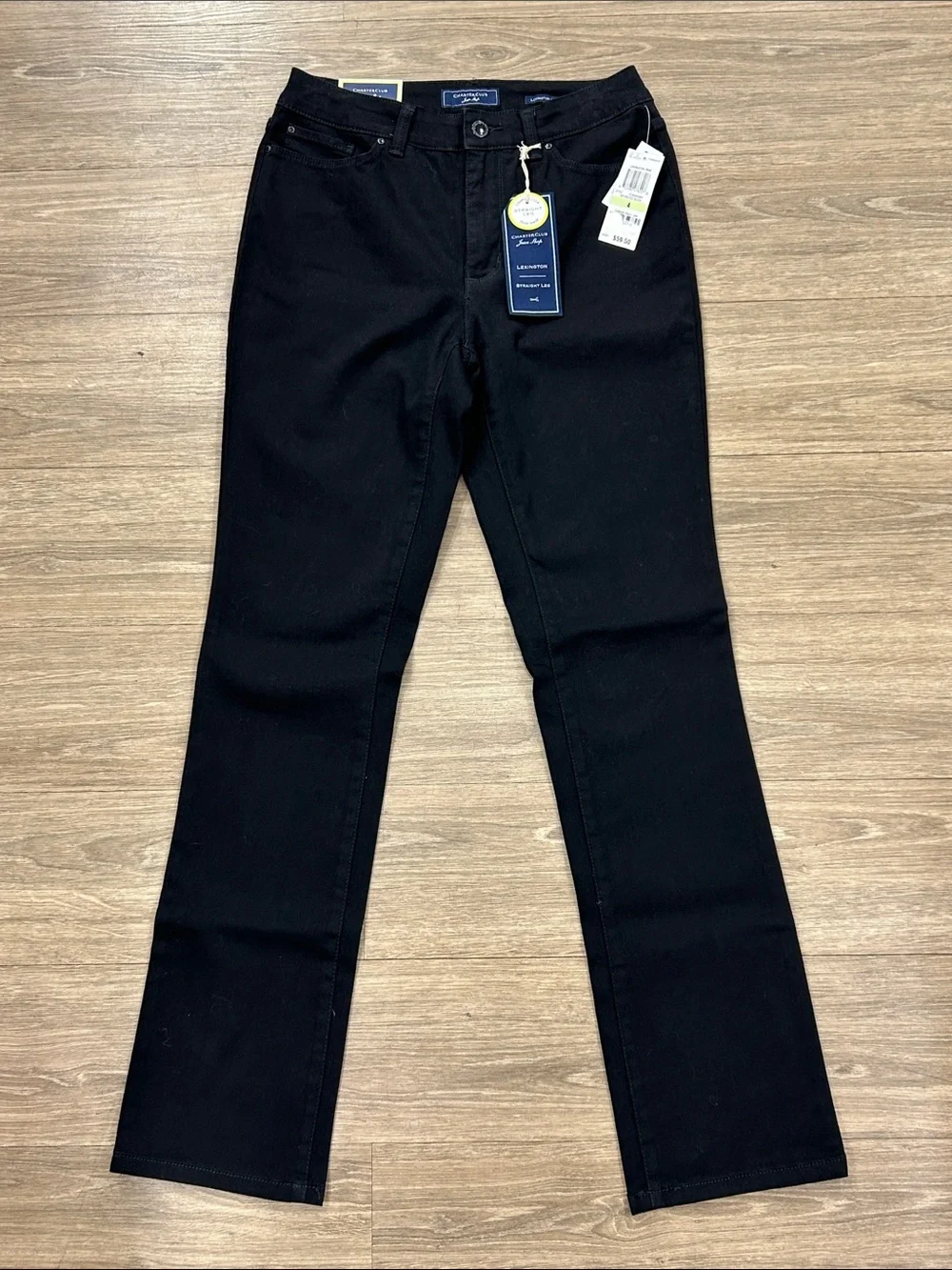 NEW Charter Club Lexington Straight Leg Black Jeans